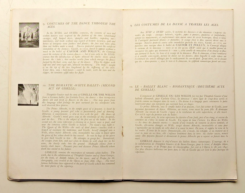 Theatre National de L'Opera de Paris 1945 programme & ticket