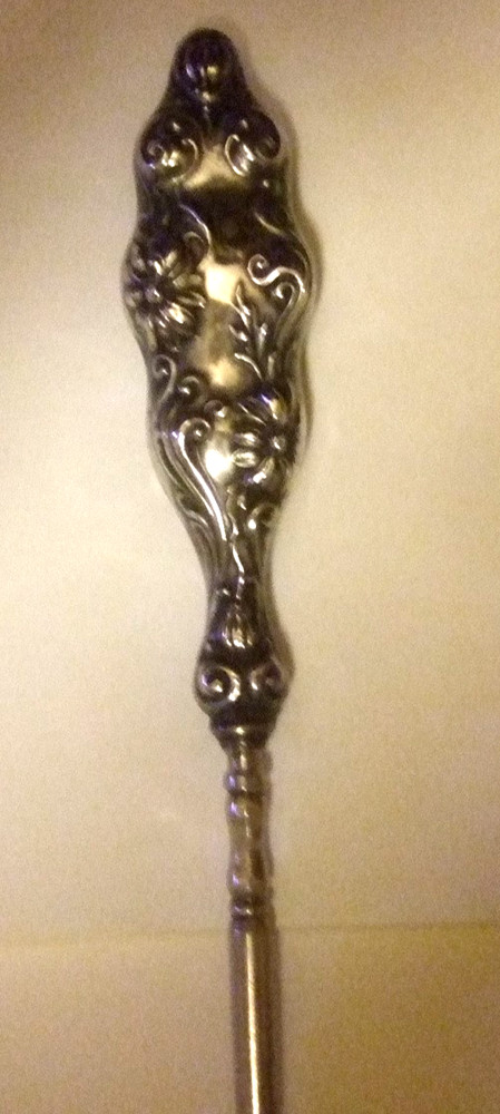 Sterling Button Hook Antique Repousse Sterling Vanity Heirloom