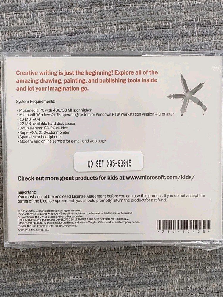 GENUINE Microsoft Creative Writer 2 NEW & SEALED Windows 95