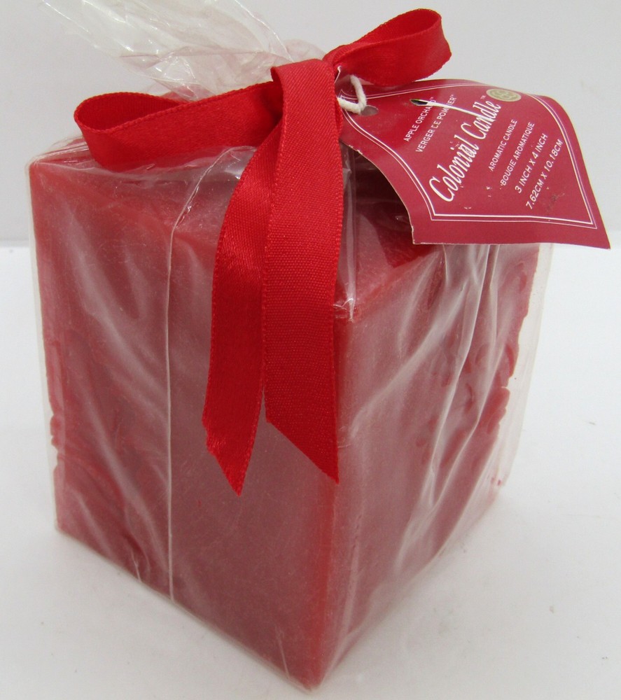 Colonial Candle Red Square Apple Orchard Aromatic Candle.