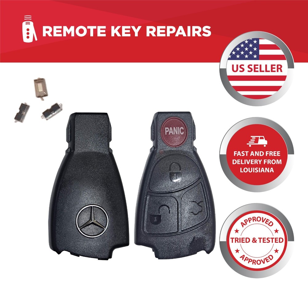 Mercedes-Benz E Class Key Fob Case Shell Replacement | 4-Button Remote Key Case