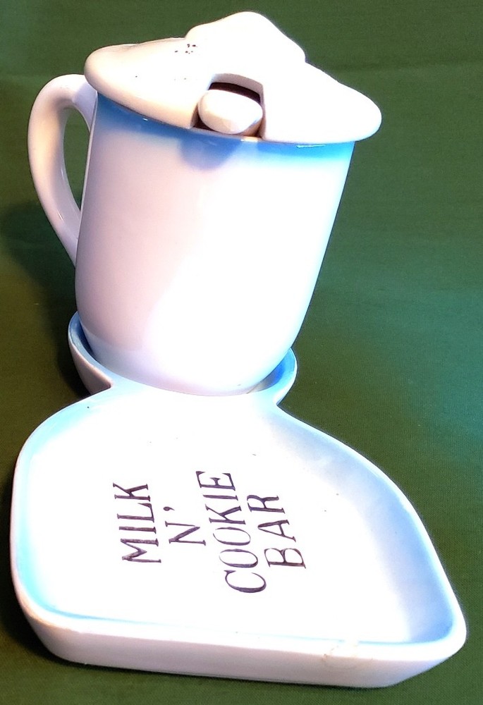 Unique 4" Ceramic Milk & Cookies