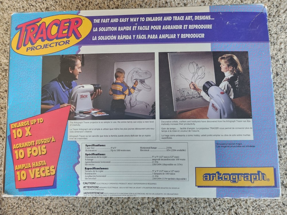 Autograph Tracer Projector Enlarger for Drawing Original Box Instructions