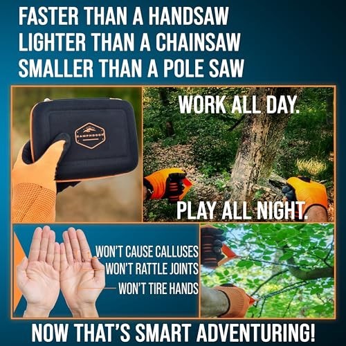 53" Rope Chain Saw - Sharp Manual Tree Limb Cutter - Easy Pocket Chainsaw, Zero
