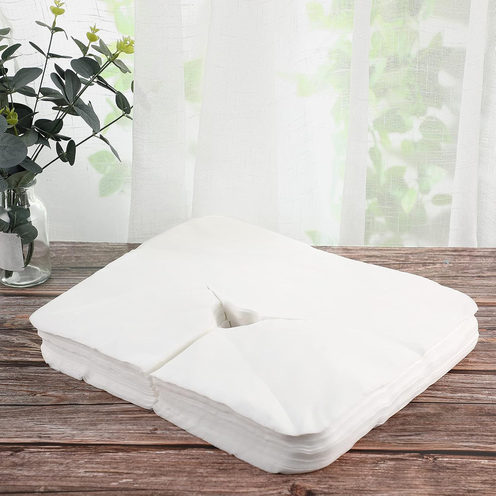 100 Pieces Disposable Face Cradle Covers Massage Headrest Covers for Massage Tab