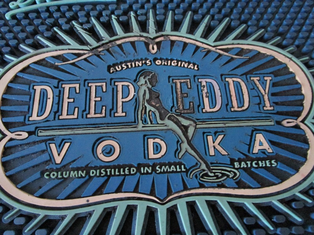 Austin's Original Deep Eddy Vodka Large Bar Spill Drip Mat 12" x 12" AS IS