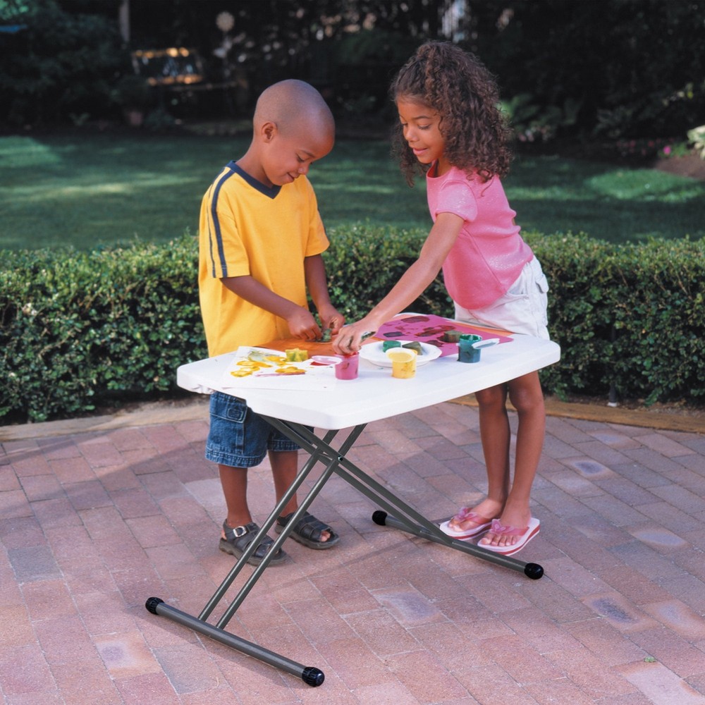 30" Personal Rectangle Folding Table, Indoor/Outdoor, White (28241)