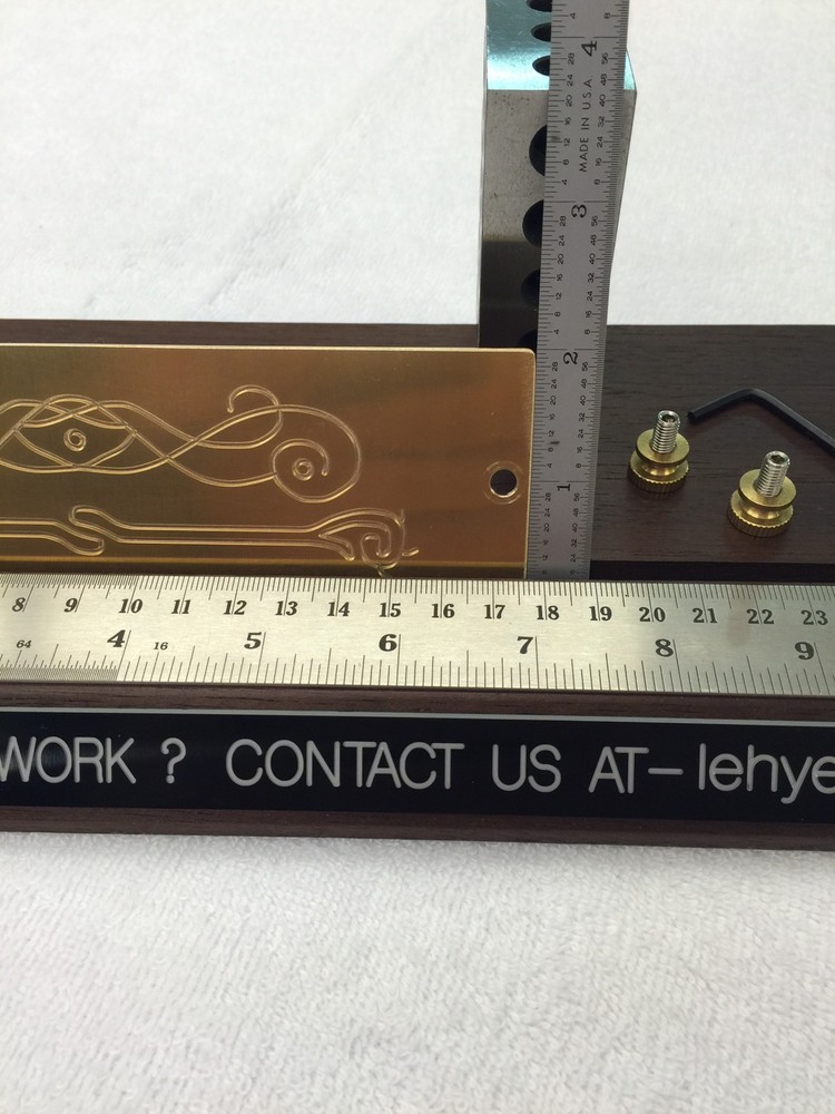 #27-399 MASTER SCROLL TEMPLATE FOR NEW HERMES ENGRAVER SOLID BRASS ENGRAVING