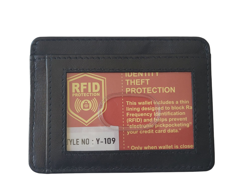Genuine Leather Slim Wallet RFID Blocking Secure Credit Card ID Case Wallet
