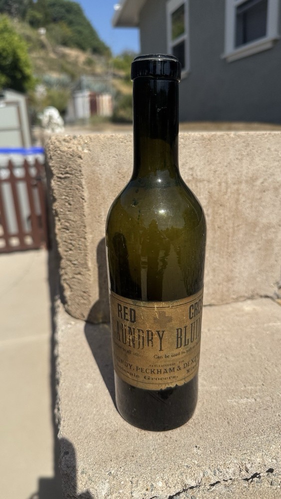 RED CROSS LAUNDRY BLUING Paper Labeled Bottle - Boundy, Peckham & Dexter Co.