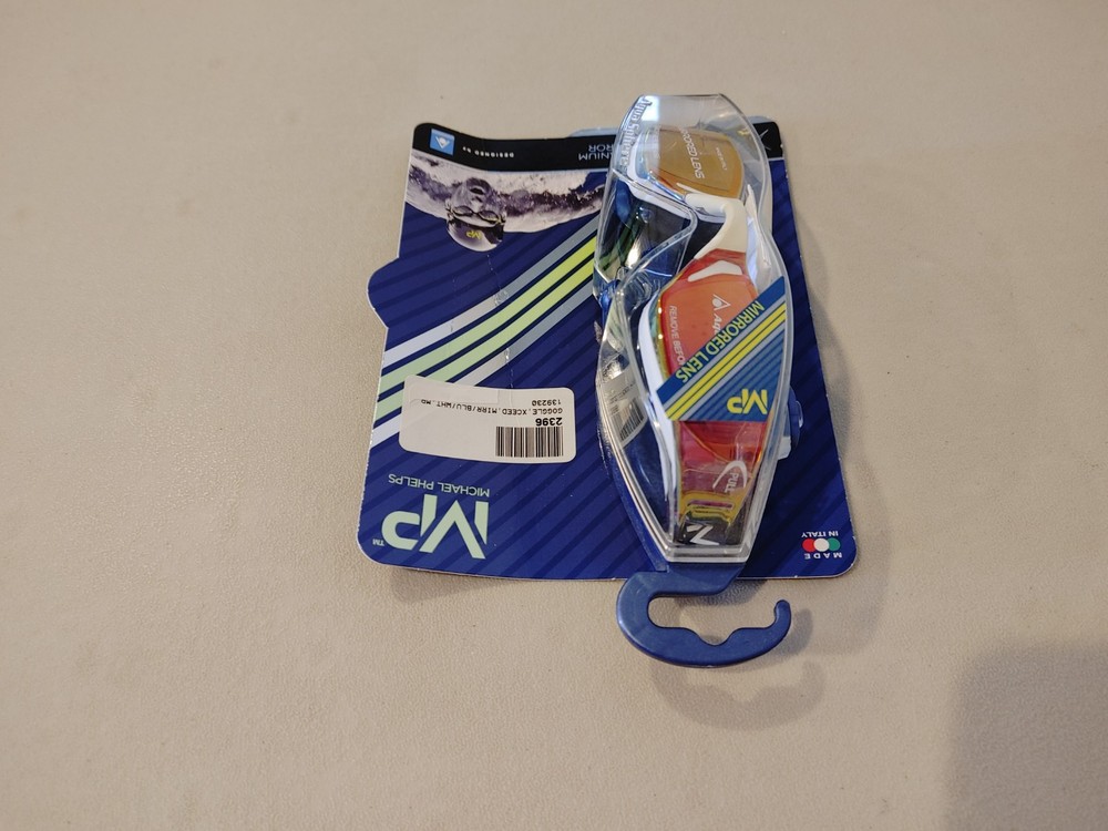 MP Michel Phelps Xceed Swimming Goggles Titanium Mirror/Blue/white
