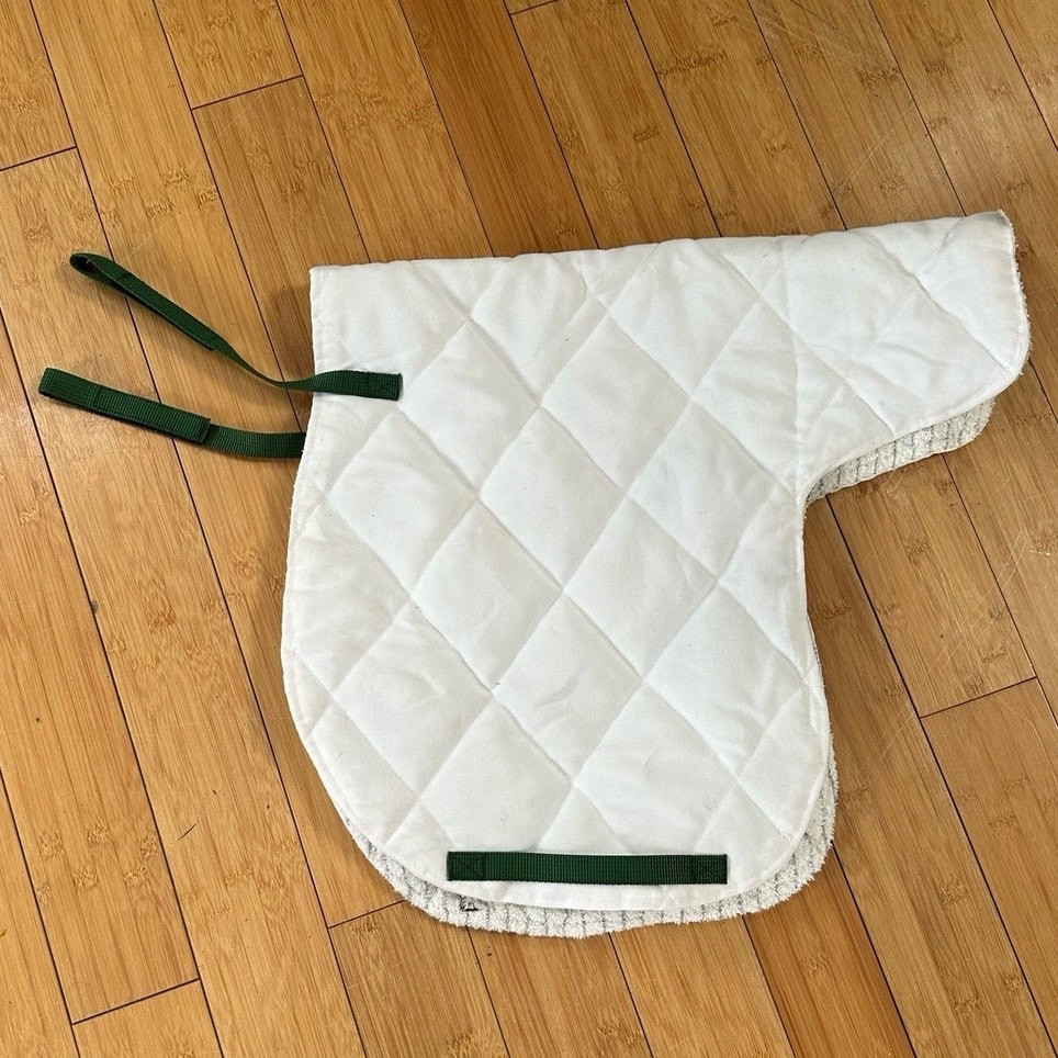 NWOT Solid White w/Green English Saddle Pad