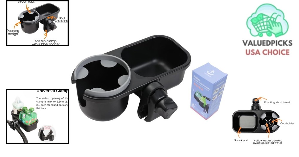 Universal Snack Tray and Cup Holder for Strollers - Maximum Convenience