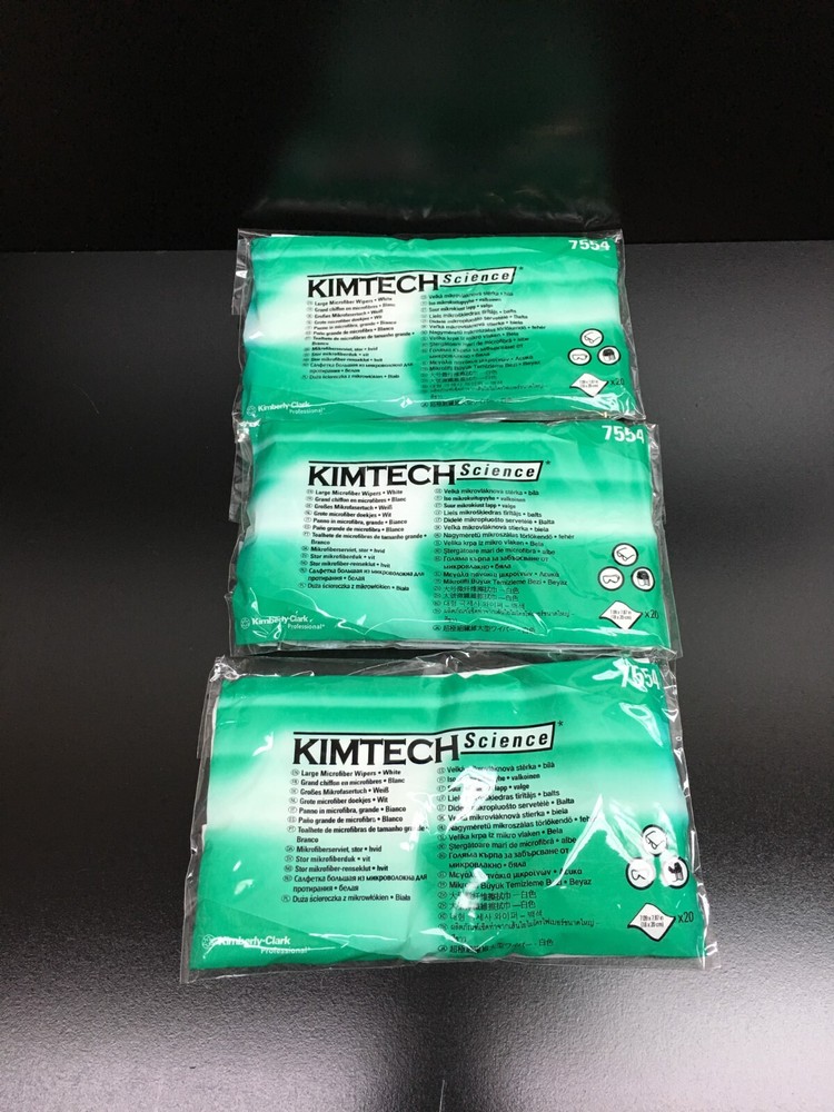 KIMTECH Science REF 7554 Large Microfiber Task Wipes Lot 3 PKS