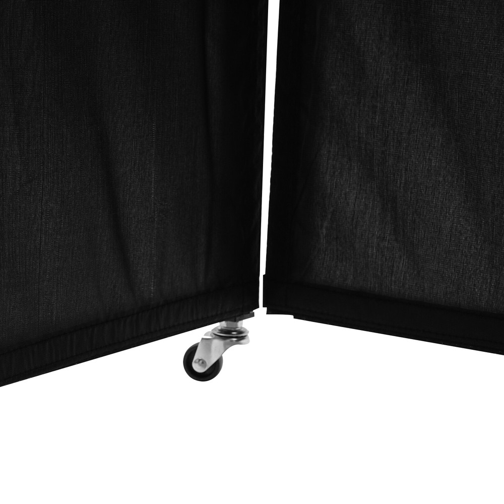 Foldable DJ Booth Stand DJ Booth Facade Table DJ Controller Stand with Casters