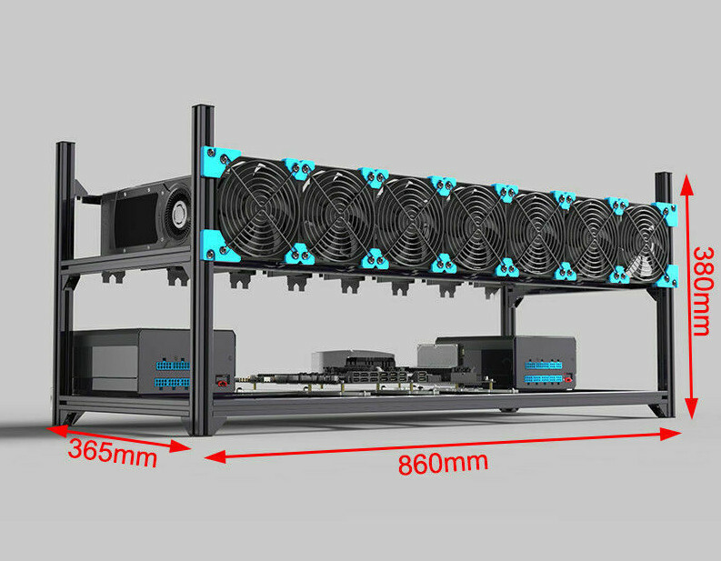Starter Bitcoin Mining Rig Open Frame 0-GPU Pro Cryptocurrency Miner BITPUNISHER