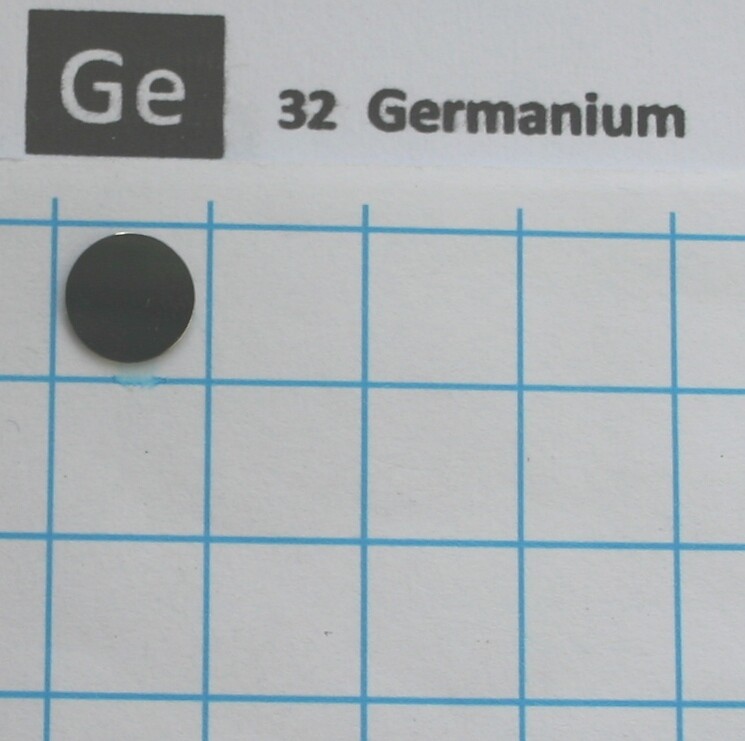 0.5 gram 99.999% Germanium metalloid minidisk element 32 sample