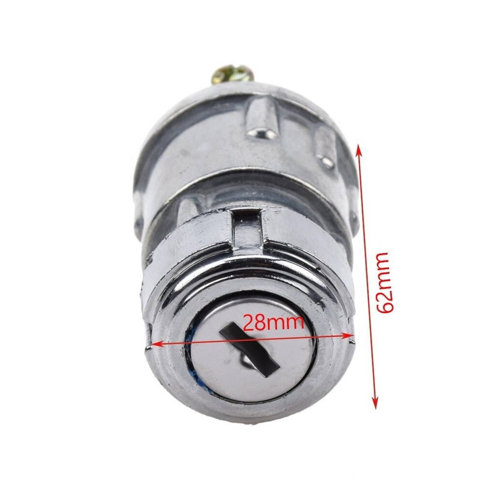 UNIVERSAL IGNITION SWITCH LOCK FLUSH MOUNT 6-VOLT 2-KEY 3 POSITION ON OFF START