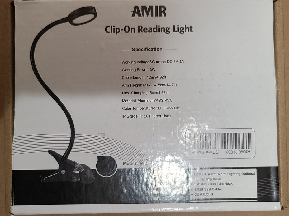 Clip on reading light New