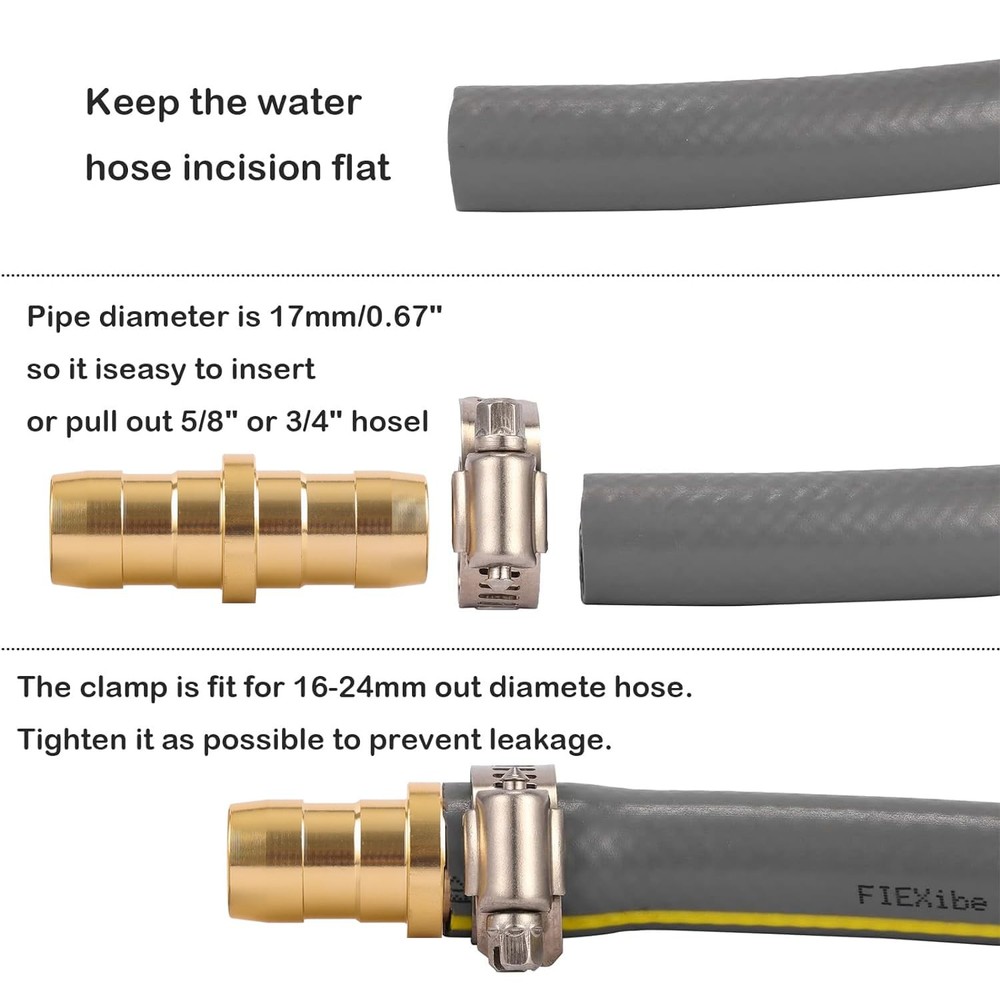 Sanpaint 2 Pack Garden Hose Connector Repair 2-Set, Fit for 3/4" or 5/8" hose