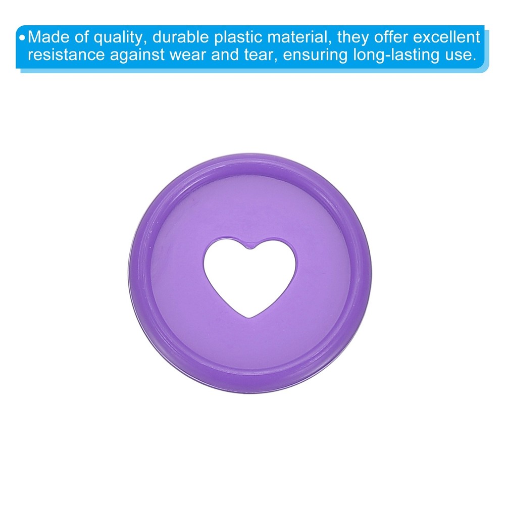 24mm Plastic Book Binding Discs, 11 Pack Expansion Discs Heart, Purple