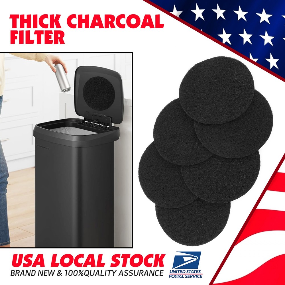 6PCS 6.7" Compost Bin Filters Activated Carbon Filters Replacement for Kitchen