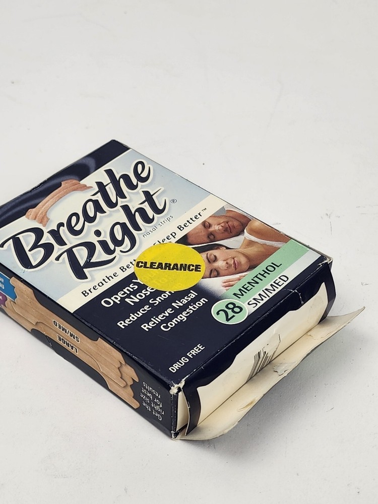 Breathe Right Menthol Nasal Strips 27 Small / Medium Strips Open Box Missing 1