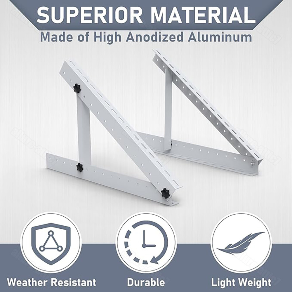 4 Set Adjustable Solar Panel RV Tilt Mounting Rack Bracket Rooftop Flat Surface