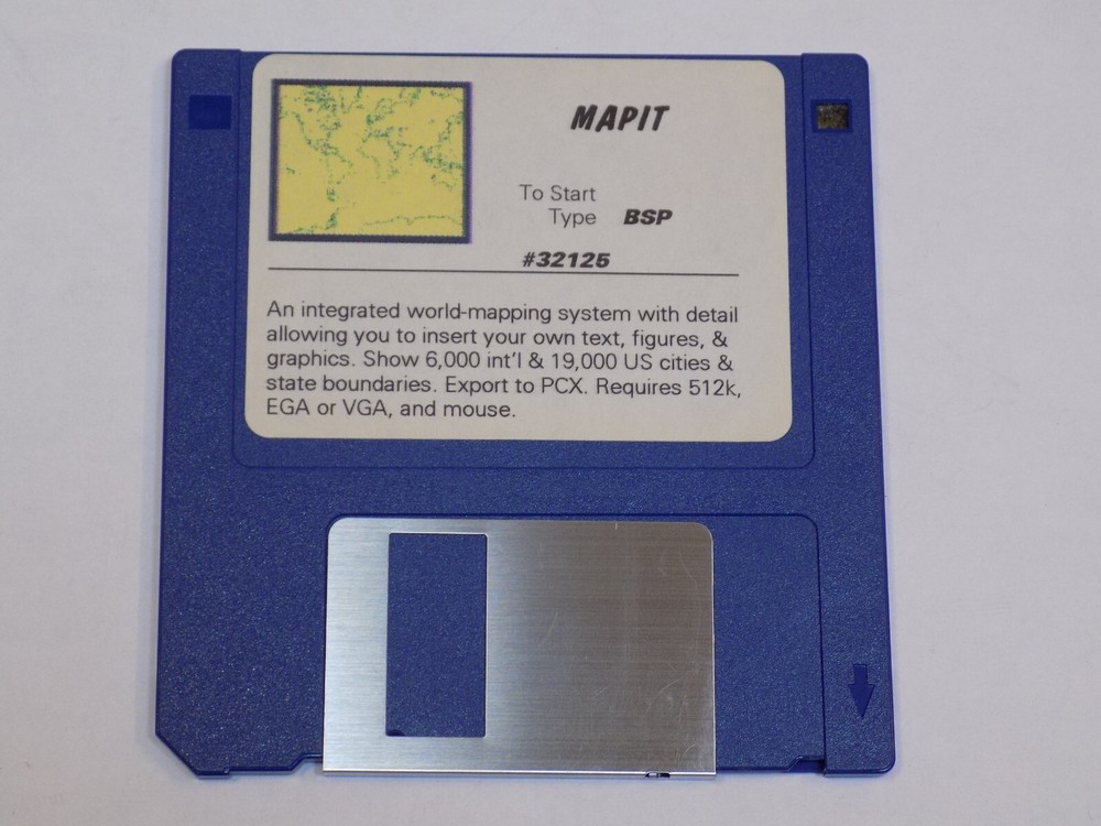 Map It Mapit  World Maps Software Vintage Old  3.5 Disk Windows PC Computer Disc