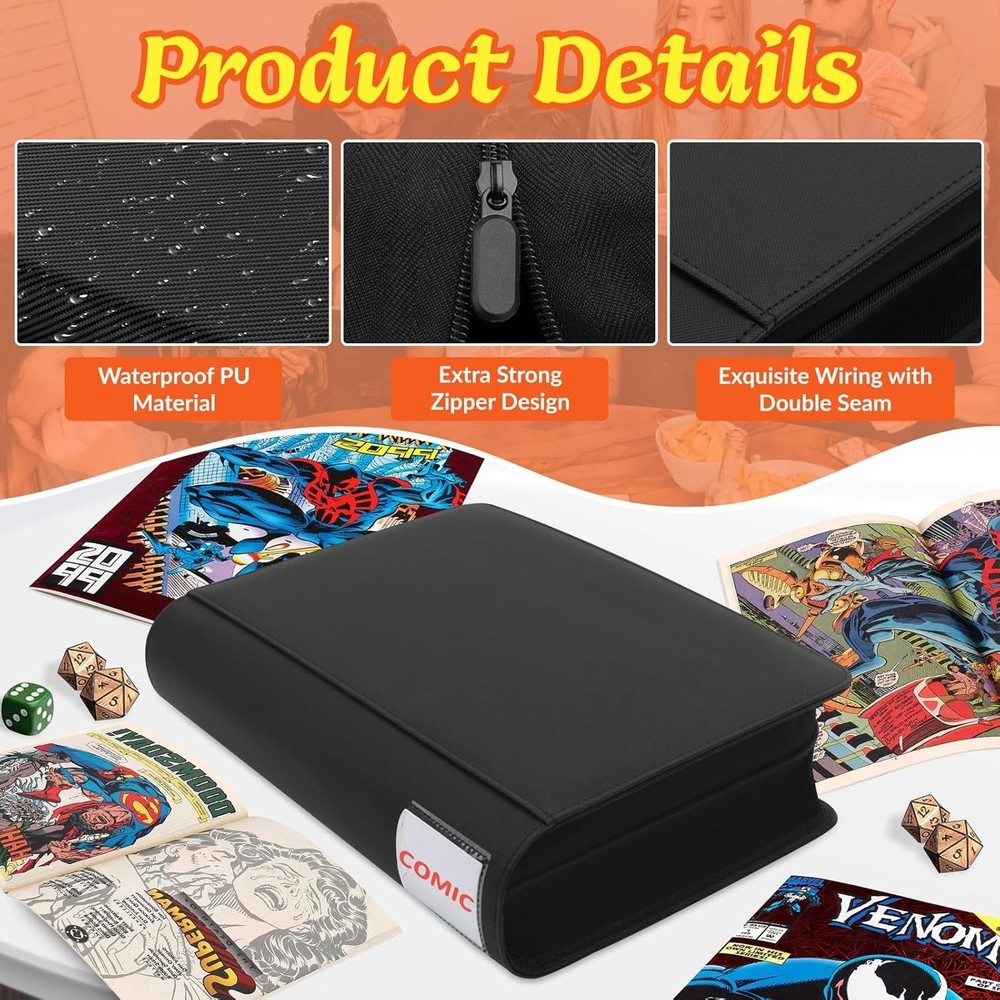 Comic Book Binder,40 Pockets Storage Album for black