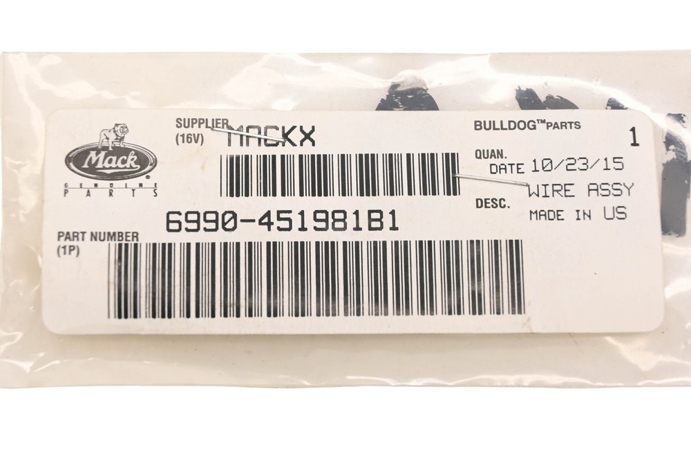 Mack 6990-451981B1 Ground Wire Assembly NOS