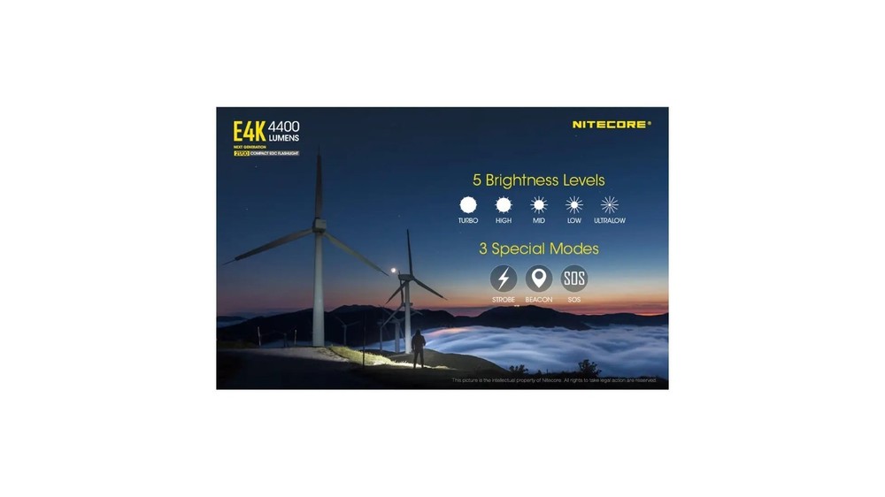 Nitecore E4K CREE XP-L2 V6 EDC Flashlight FL-NITE-E4K