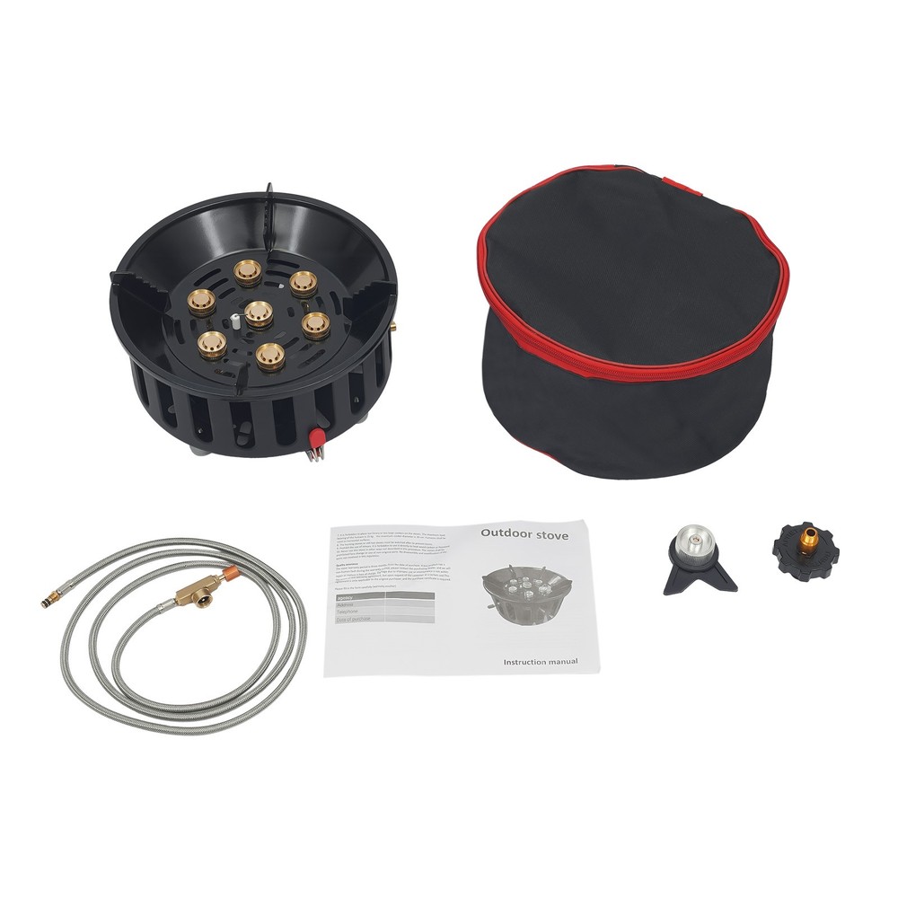 Portable Camping Stove With 2 Adapters Adjustable Firepower Electronic Ignition