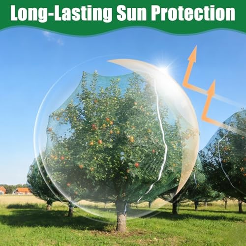 2 Pack Fruit Tree Shade Netting with Zipper & Drawstring, 50% 7.5 × 7.4 ft