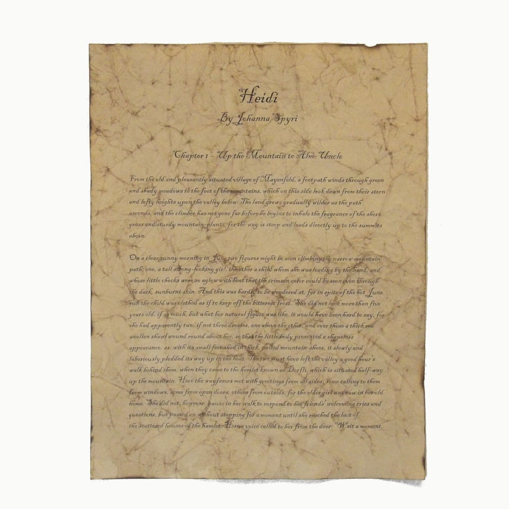 Heidi - Hand Antiqued First Page Reproduction