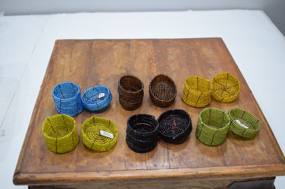 Baskets Indonesian Small Assorted Round Wire Beaded Baskets