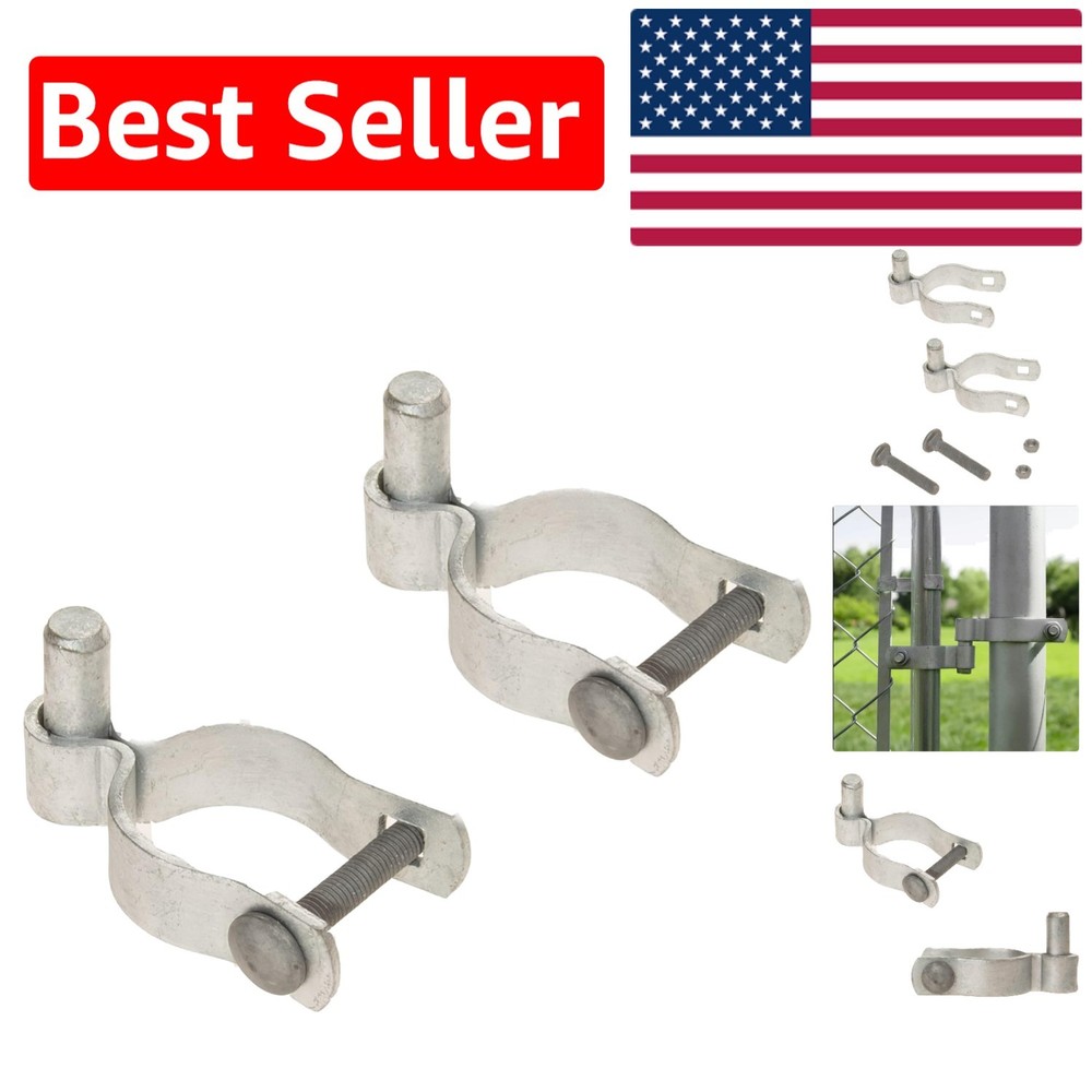 2 Pack Galvanized Chain Link Fence Gate Post Hinge with Nuts and Bolts 2-3/8"