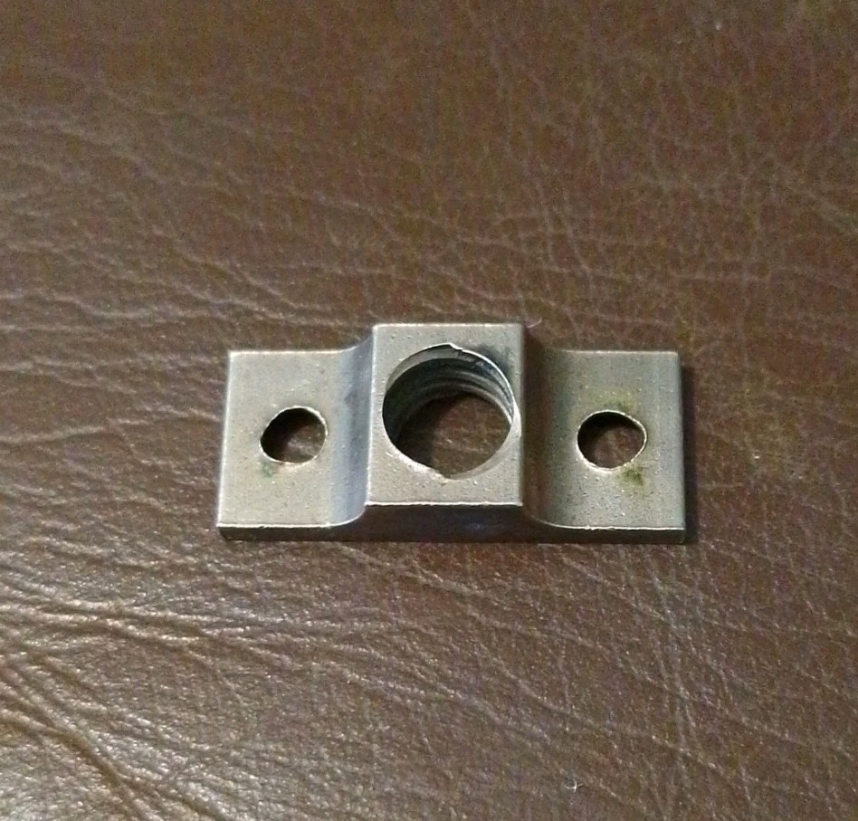 Small Vintage Solid Brass Rectangle Fanlight Security Catch for Butterfly Screw