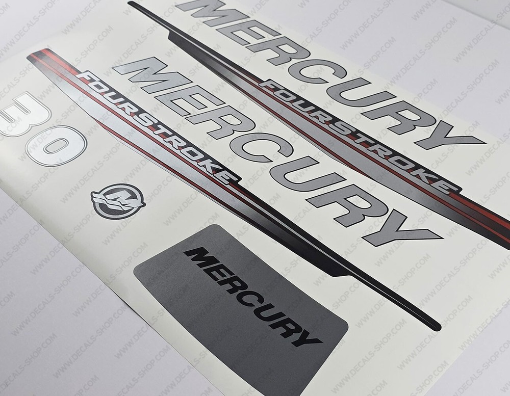 Mercury 30 hp Four Stroke 2013-2017 RED outboard engine decals sticker