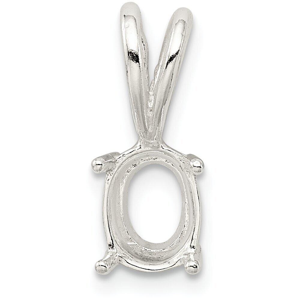 Sterling Silver 4 Prong Oval Setting 7mm