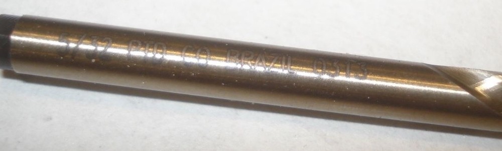PKG OF 12 BRONZE OXIDE COATED DRILL BITS 5/32" DIAMETER MADE BY PRECISION TOOLS