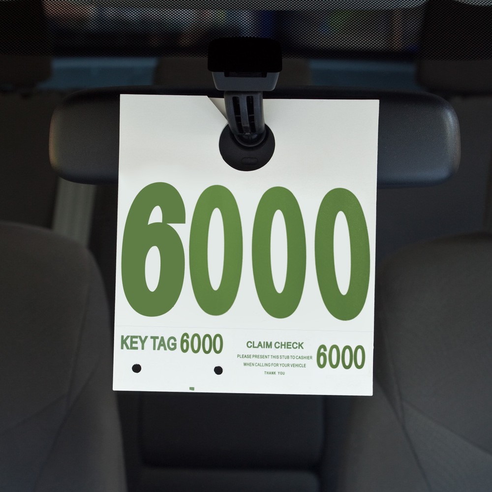 AUTO SERVICE NUMBERED HANG TAGS FOR AUTO SERVICE VEHICLE IDENTIFICATION