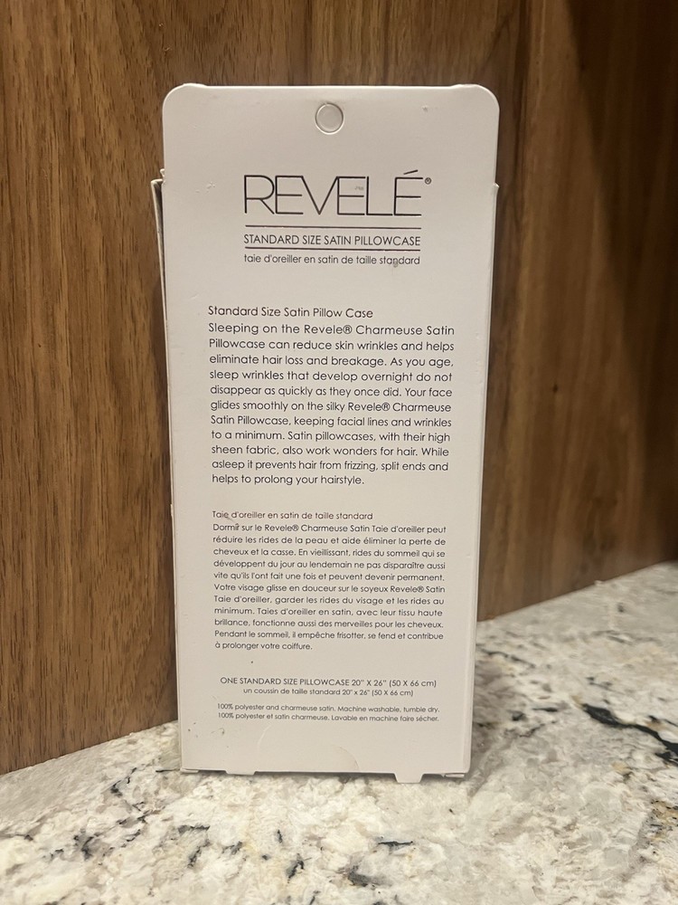 Revel Standard Size Satin Pillowcase White Solid Color Bedroom