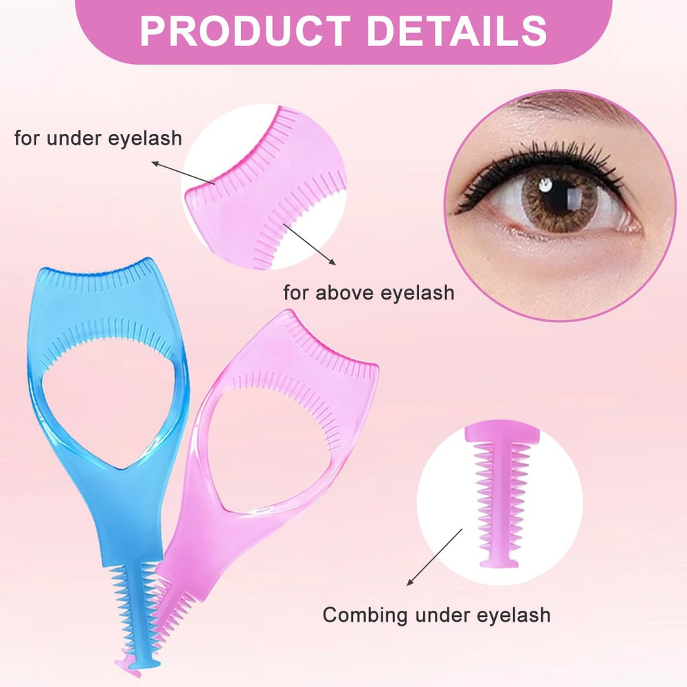 2PCS 3 in 1 Mascara Tool Plastic Makeup Eyelash Shield Applicator Guide with Eye
