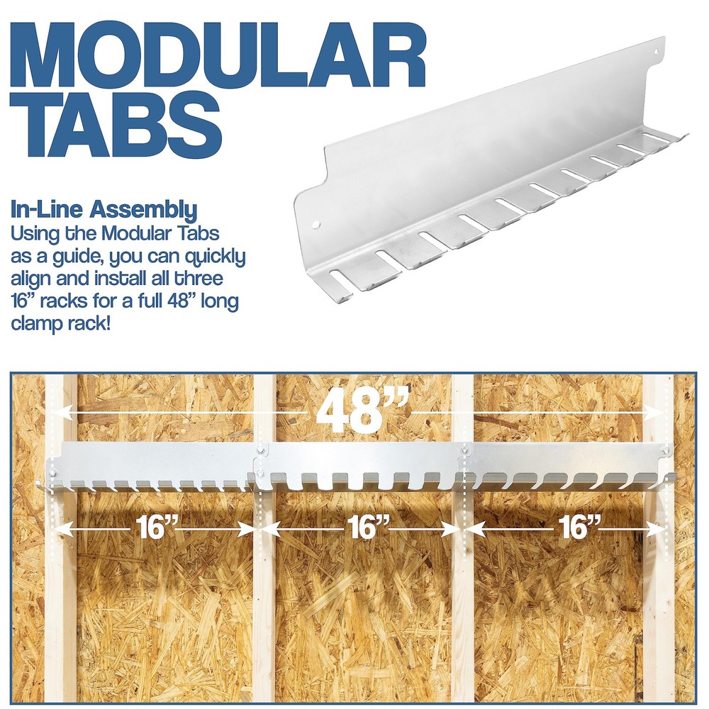 Fulton Woodworking Tools Modular Clamp Rack Assortment with 1 each Silver