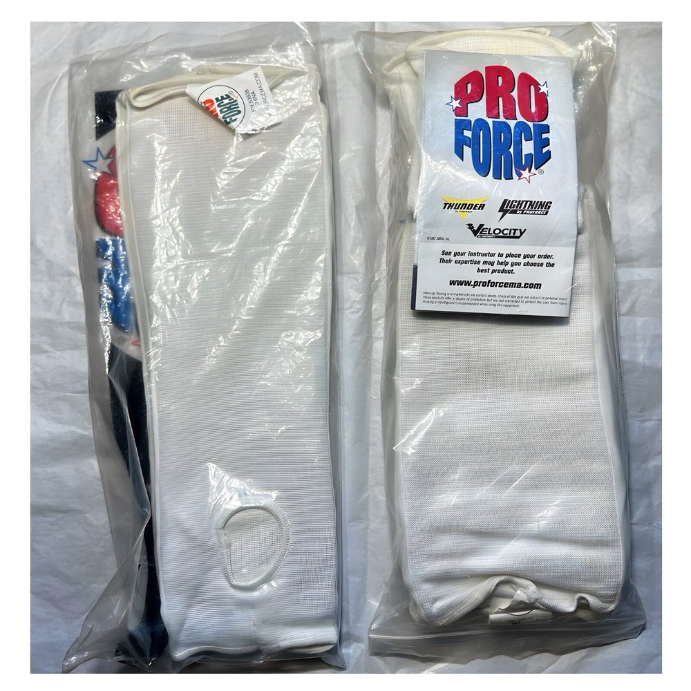 ProForce Combination Cloth Sparring Guards Instep Shin Fist Forearm White Medium