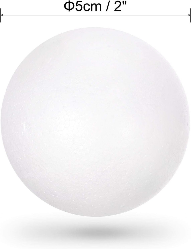 12Pcs 2" White Polystyrene Foam Balls Smooth round Solid Ball for Crafts, Art, D