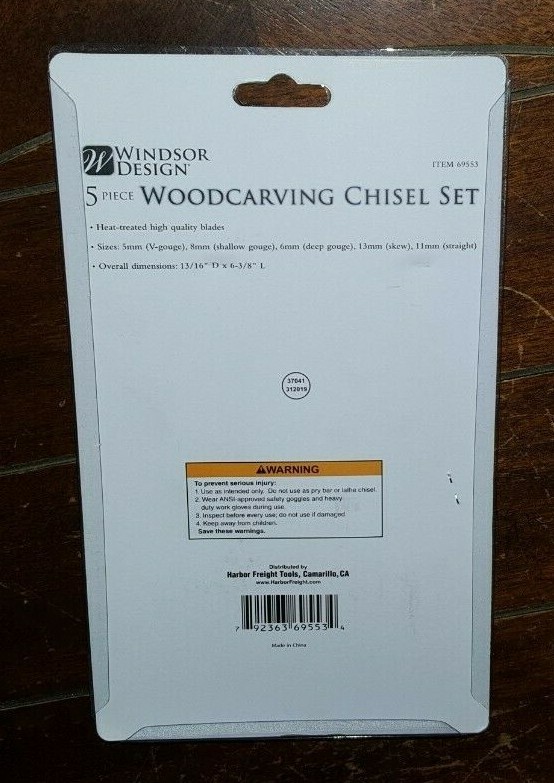 Windsor Design 5pc Woodcarving Chisel Set: V-Gouge/Gouges/Skew/Straight #69553