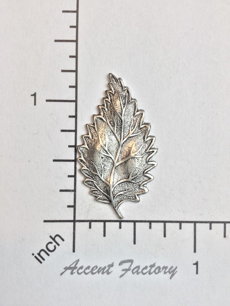 32644 - 2 Pc Matte Silver Large Single Leaf Jewelry Finding