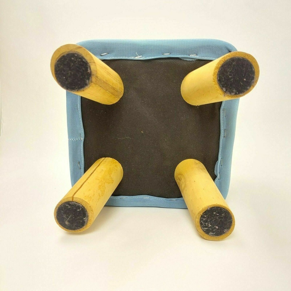 Footstool & Foldable Storage Bin Set Gray Square Stool Cushion Seat Gift